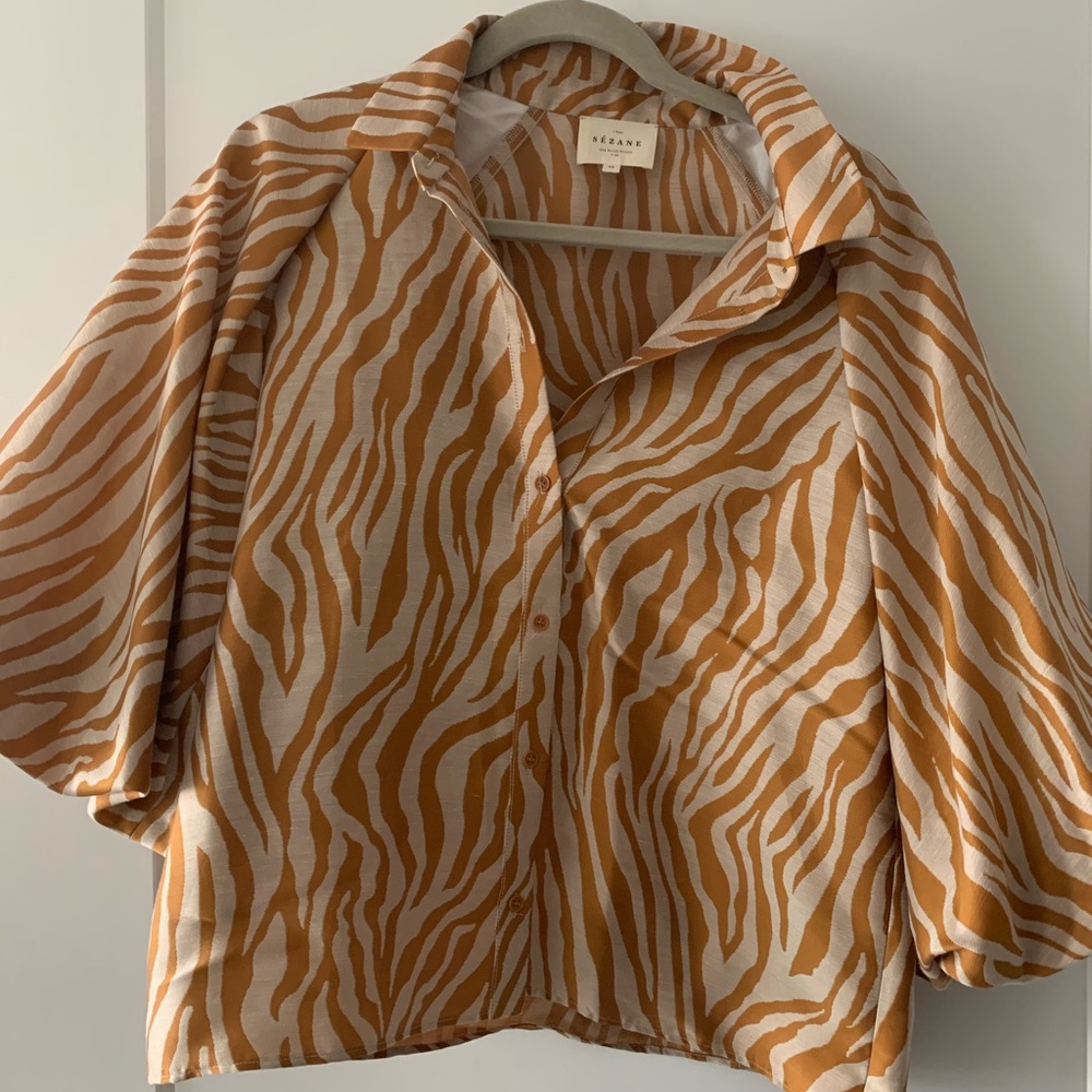 Sezane zebra print shirt
